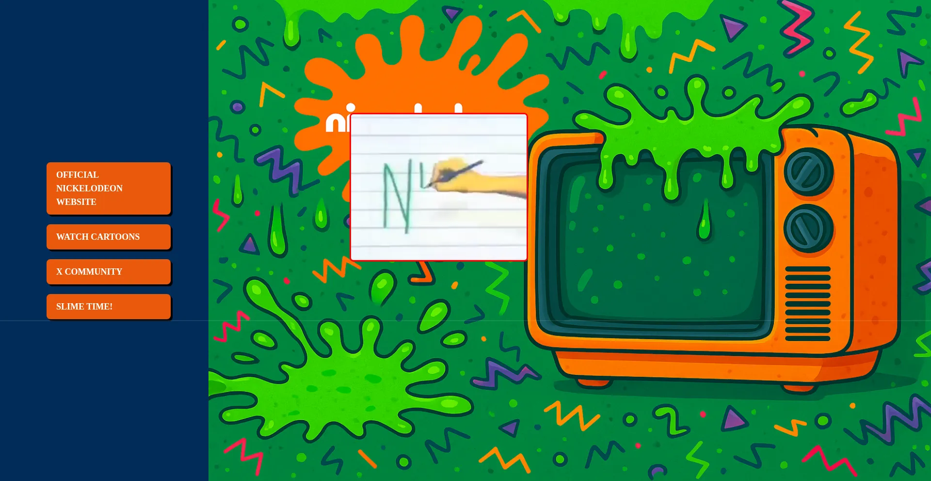 Website screenshot of Nickelodeonmemecoin.xyz