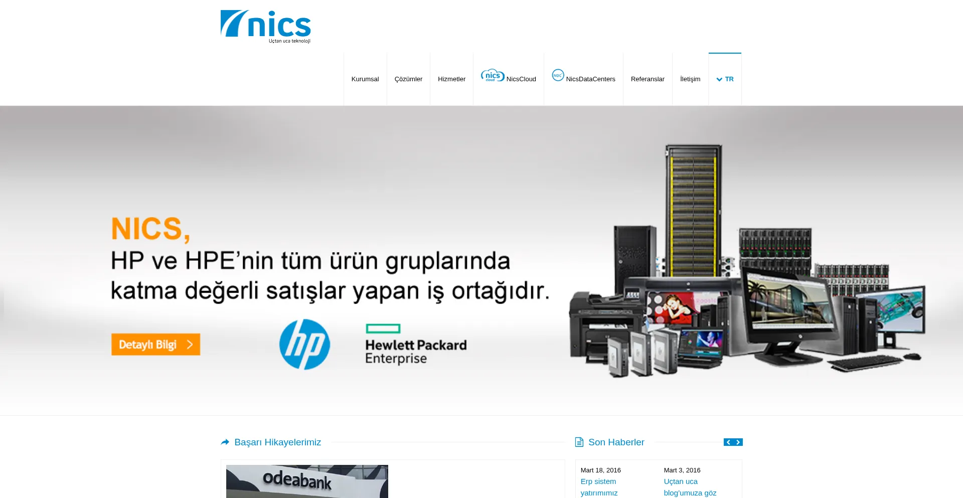 Website screenshot of Nics.com.tr