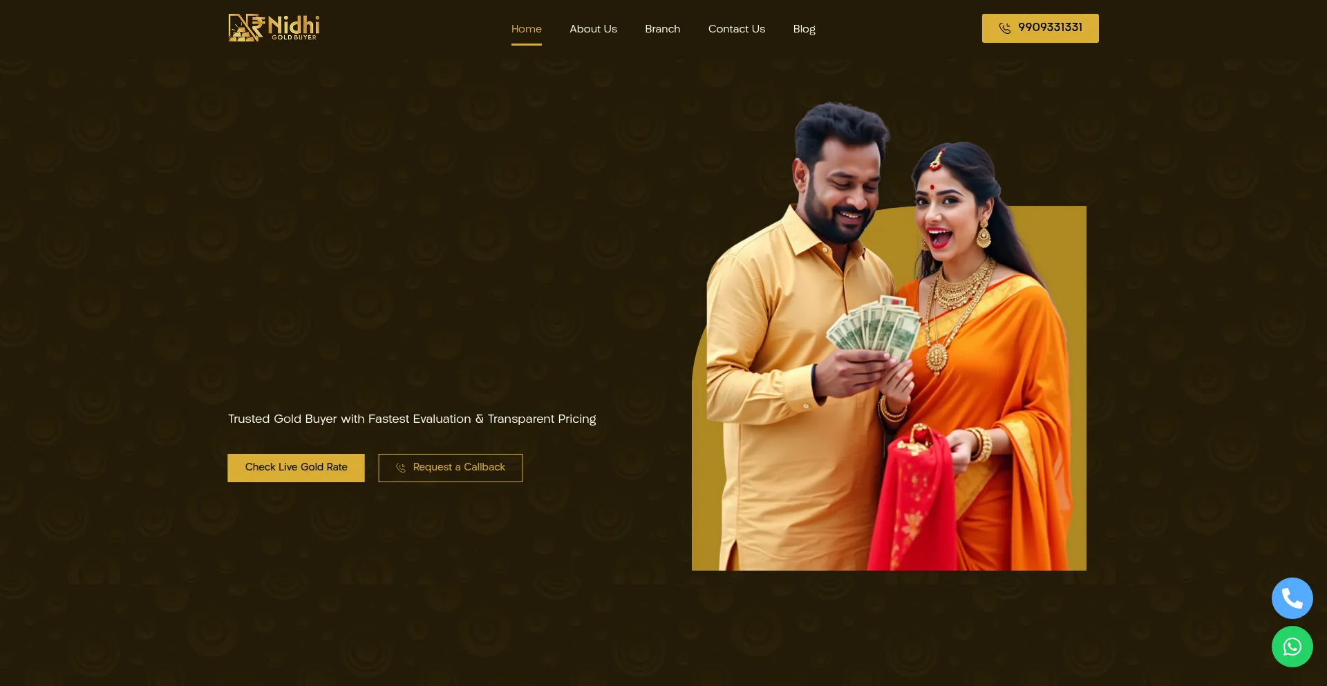 Website screenshot of Nidhigoldbuyer.com