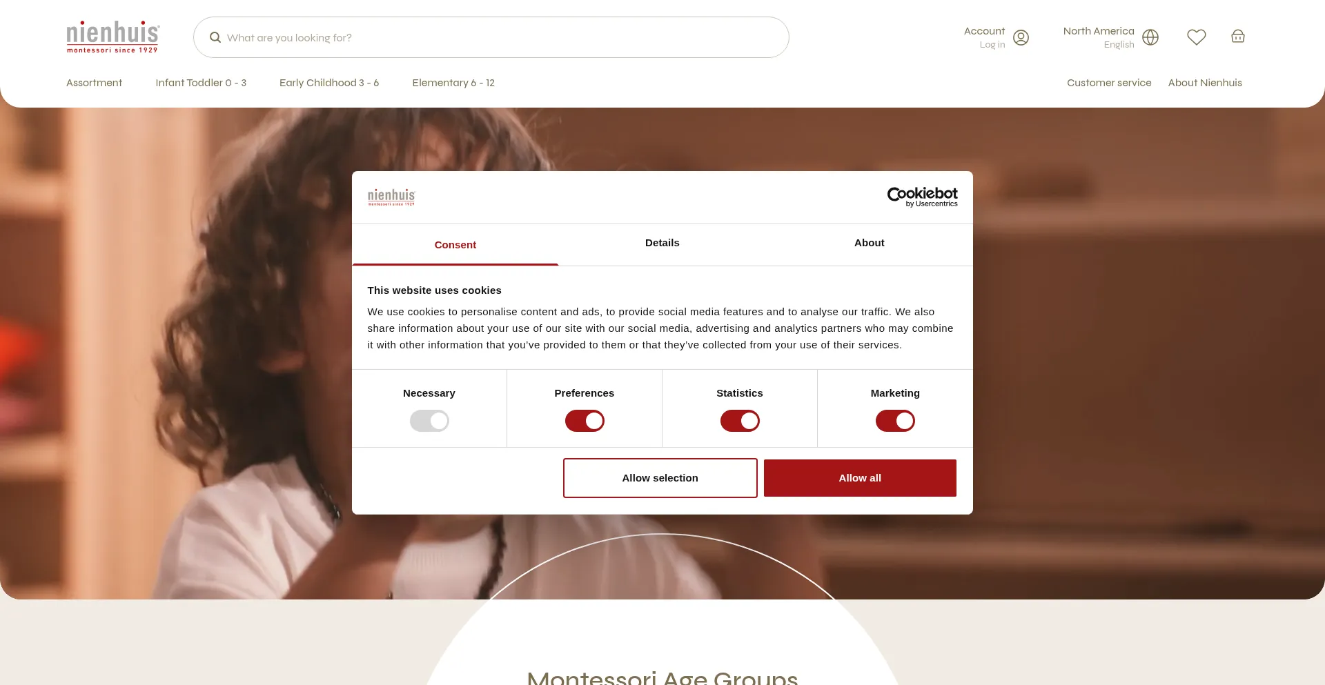 Website screenshot of Nienhuis.com