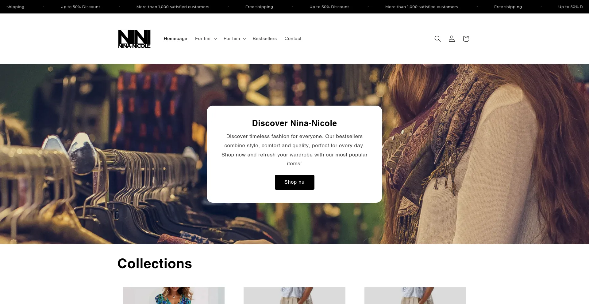 Website screenshot of Nina-nicole.com