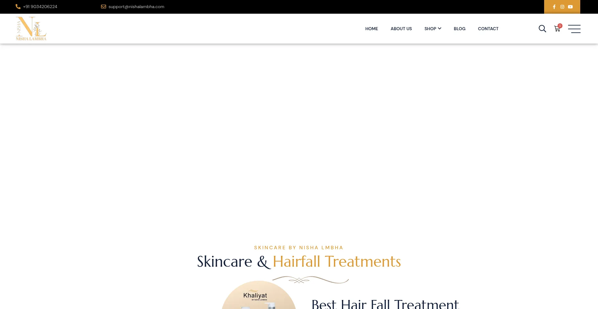 Website screenshot of Nishalambha.com
