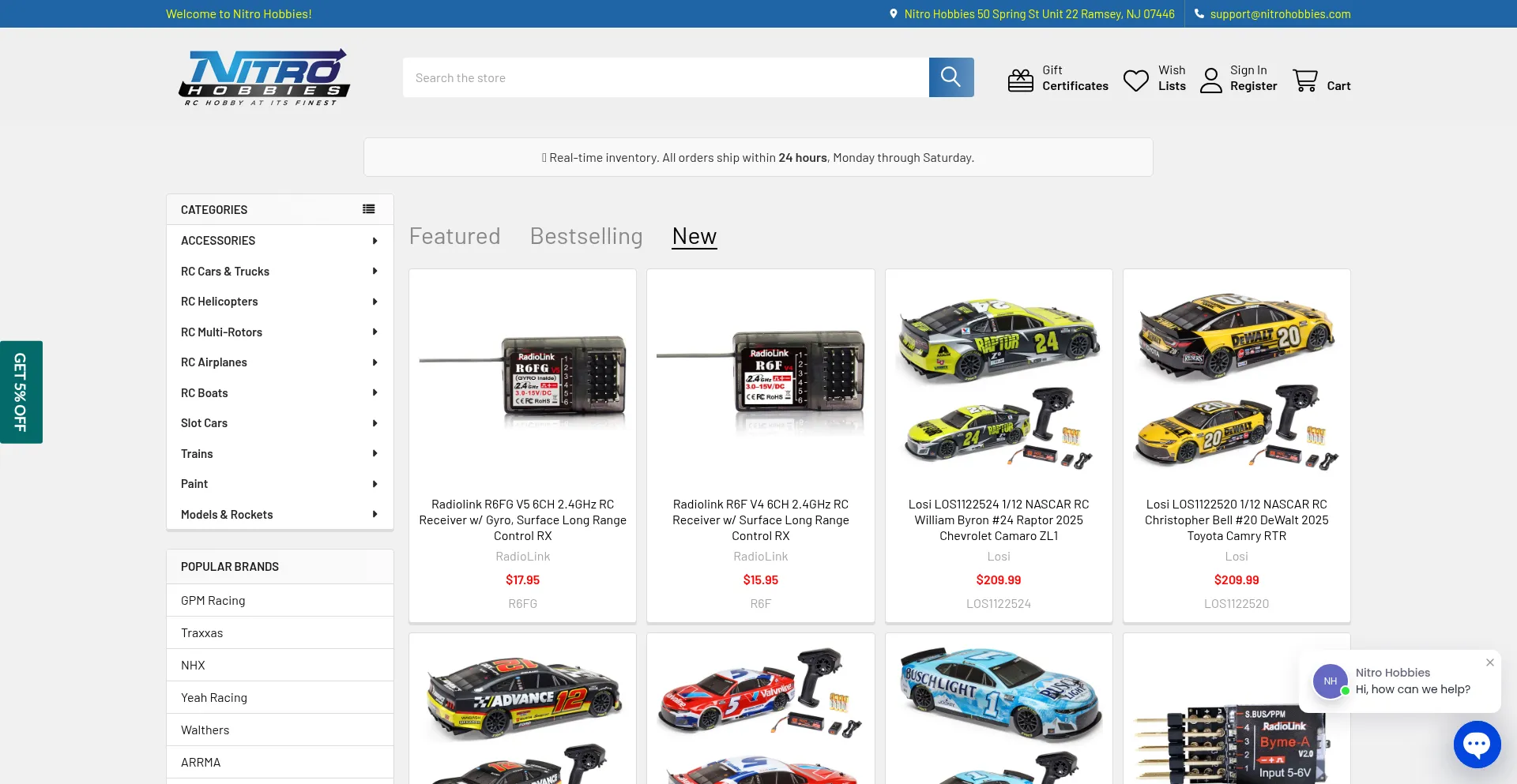 Website screenshot of Nitrohobbies.com