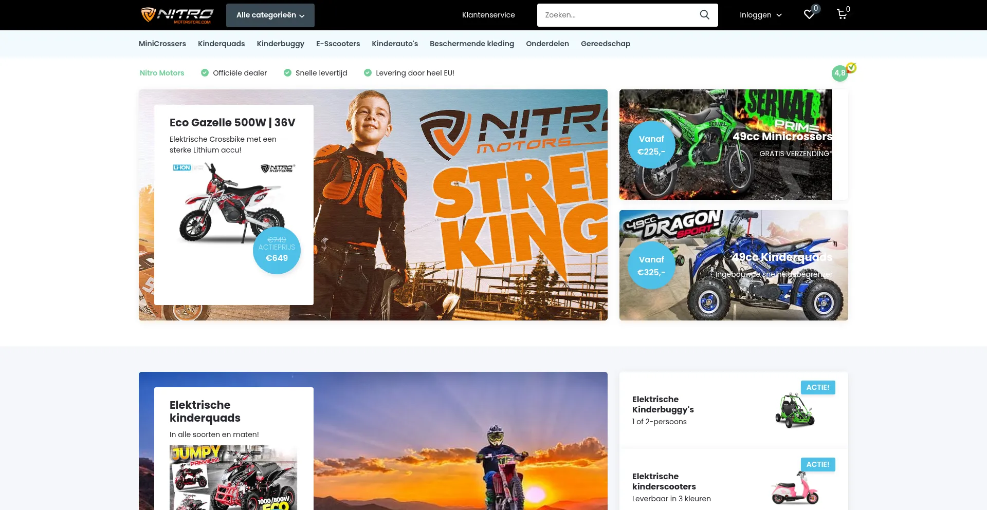 Website screenshot of Nitromotorstore.com