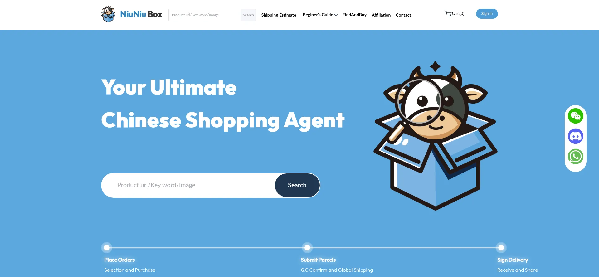 Website screenshot of Niuniubox.com