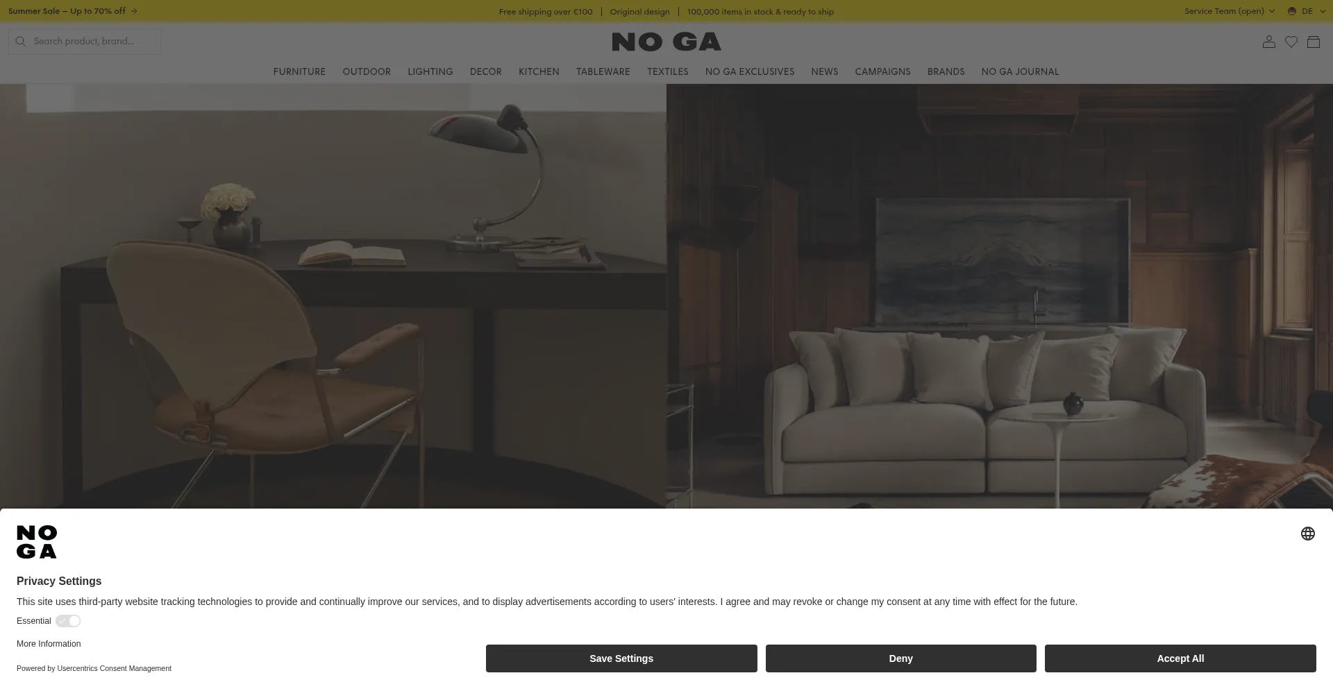 Website screenshot of No-ga.com