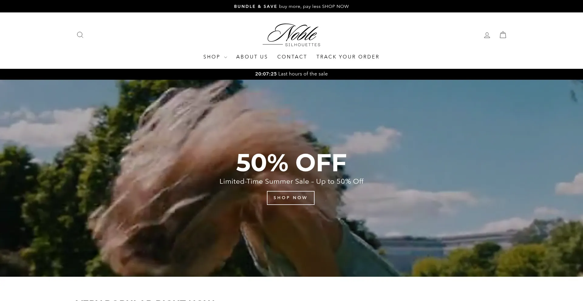 Website screenshot of Noble-silhouettes.com