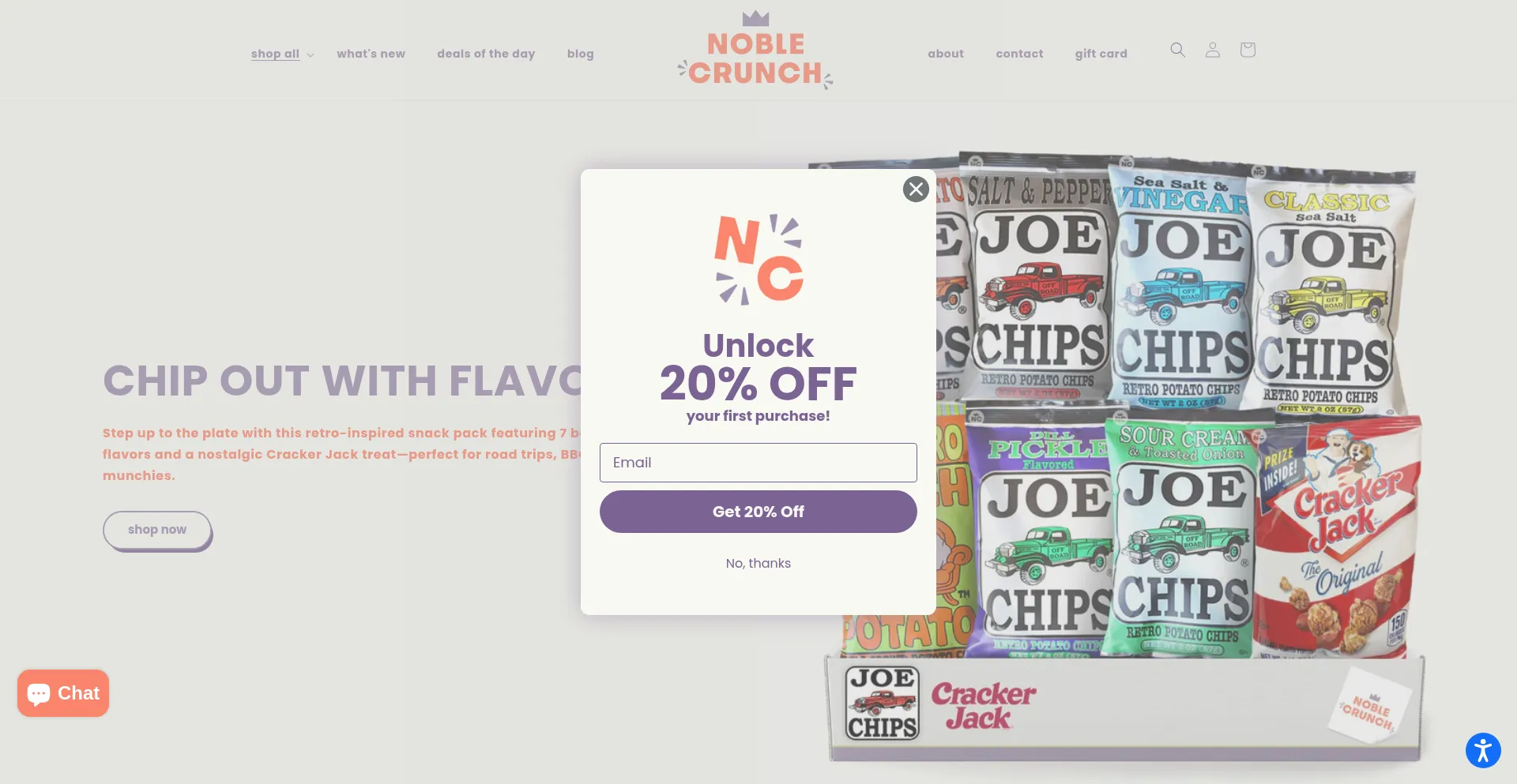 Website screenshot of Noblecrunch.com