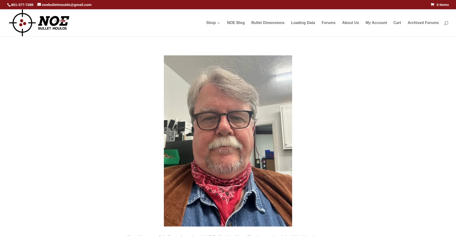 Website screenshot of Noebulletmolds.com