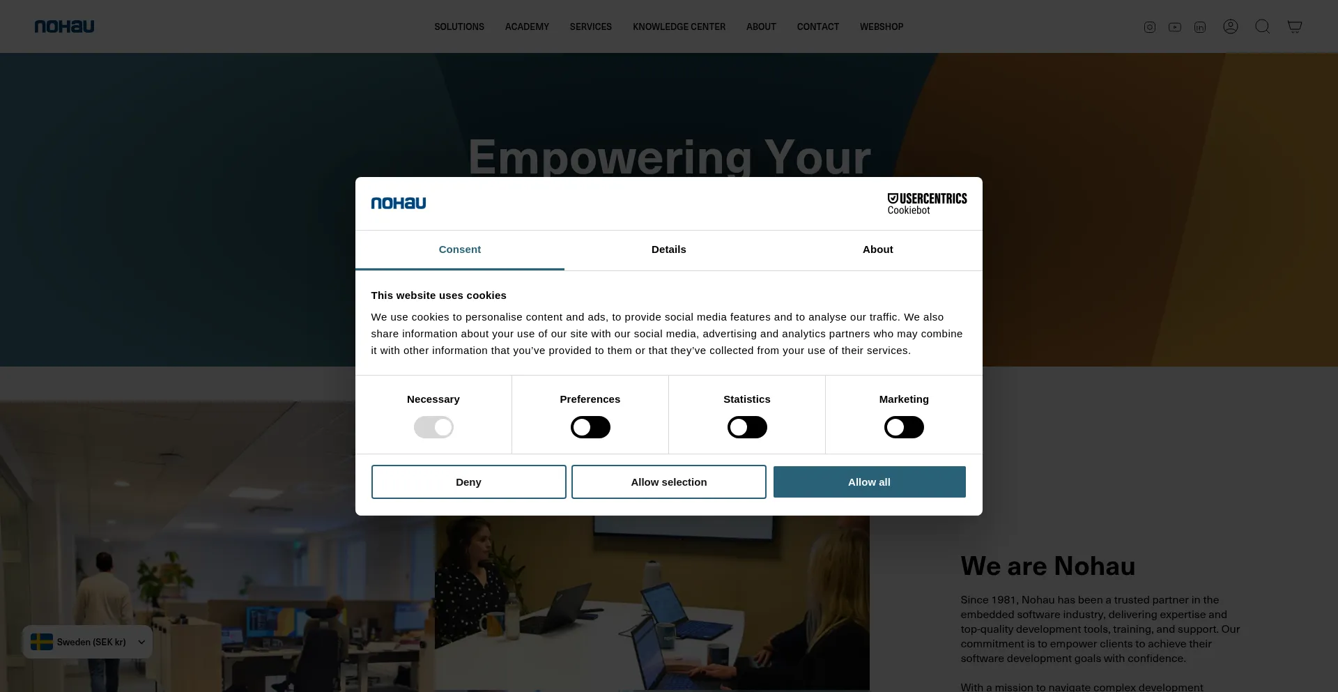 Website screenshot of Nohau.fi