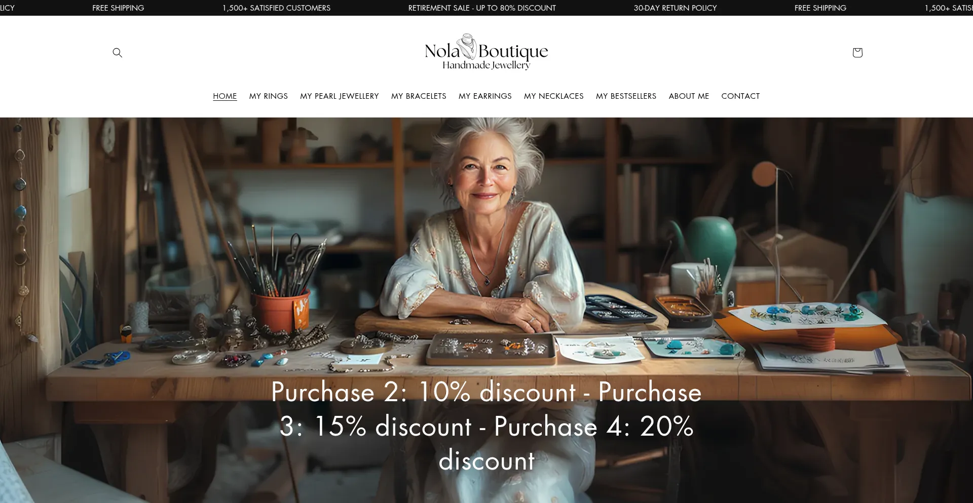 Website screenshot of Nola-boutique.com