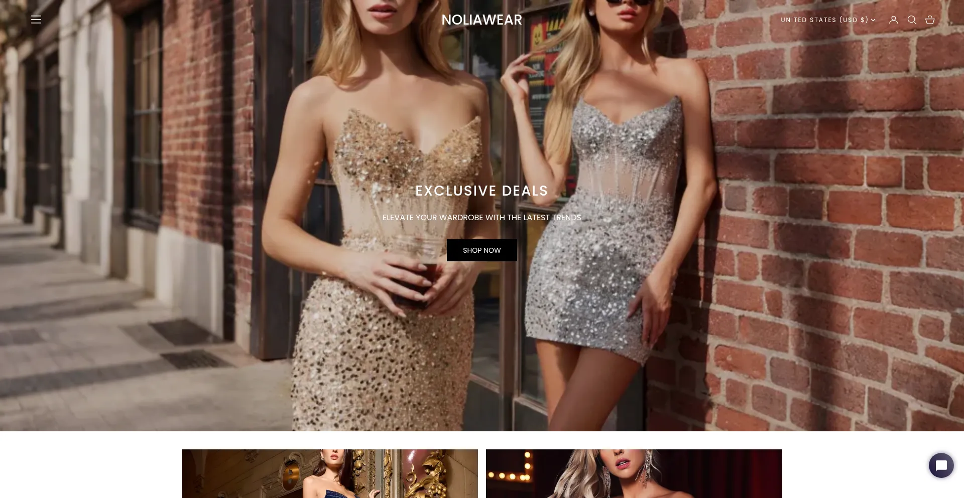 Website screenshot of Noliawear.com