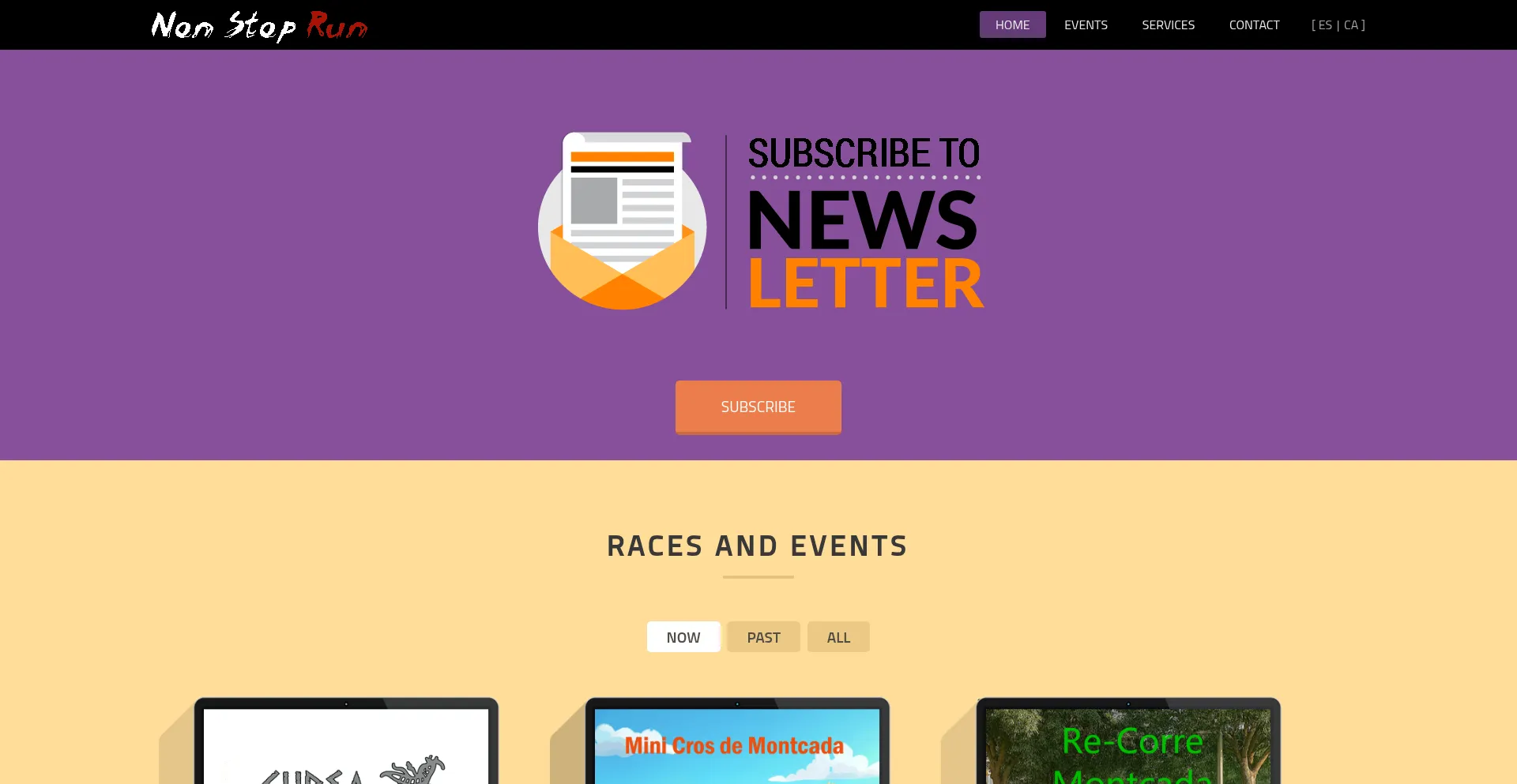 Website screenshot of Nonstoprun.com