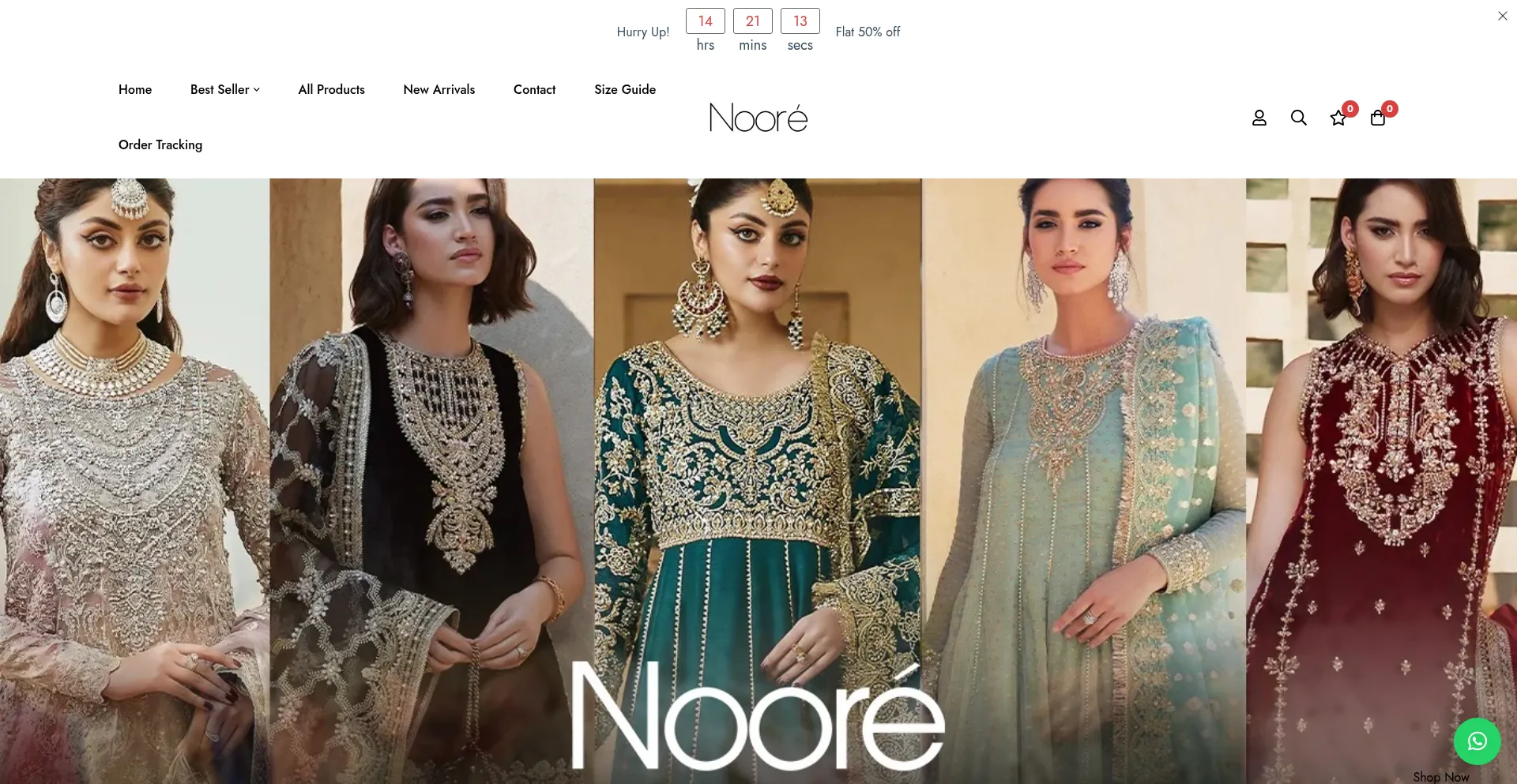 Website screenshot of Nooreluxury.uk