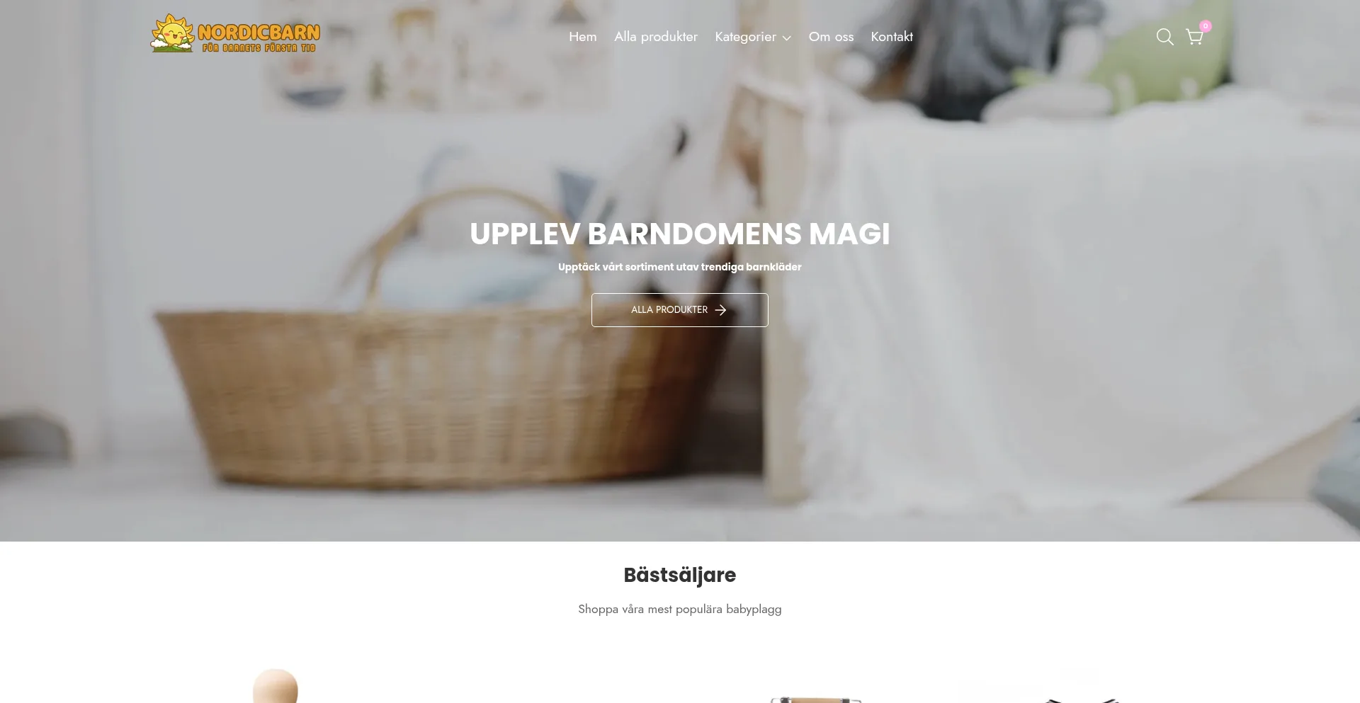 Website screenshot of Nordicbarn.se