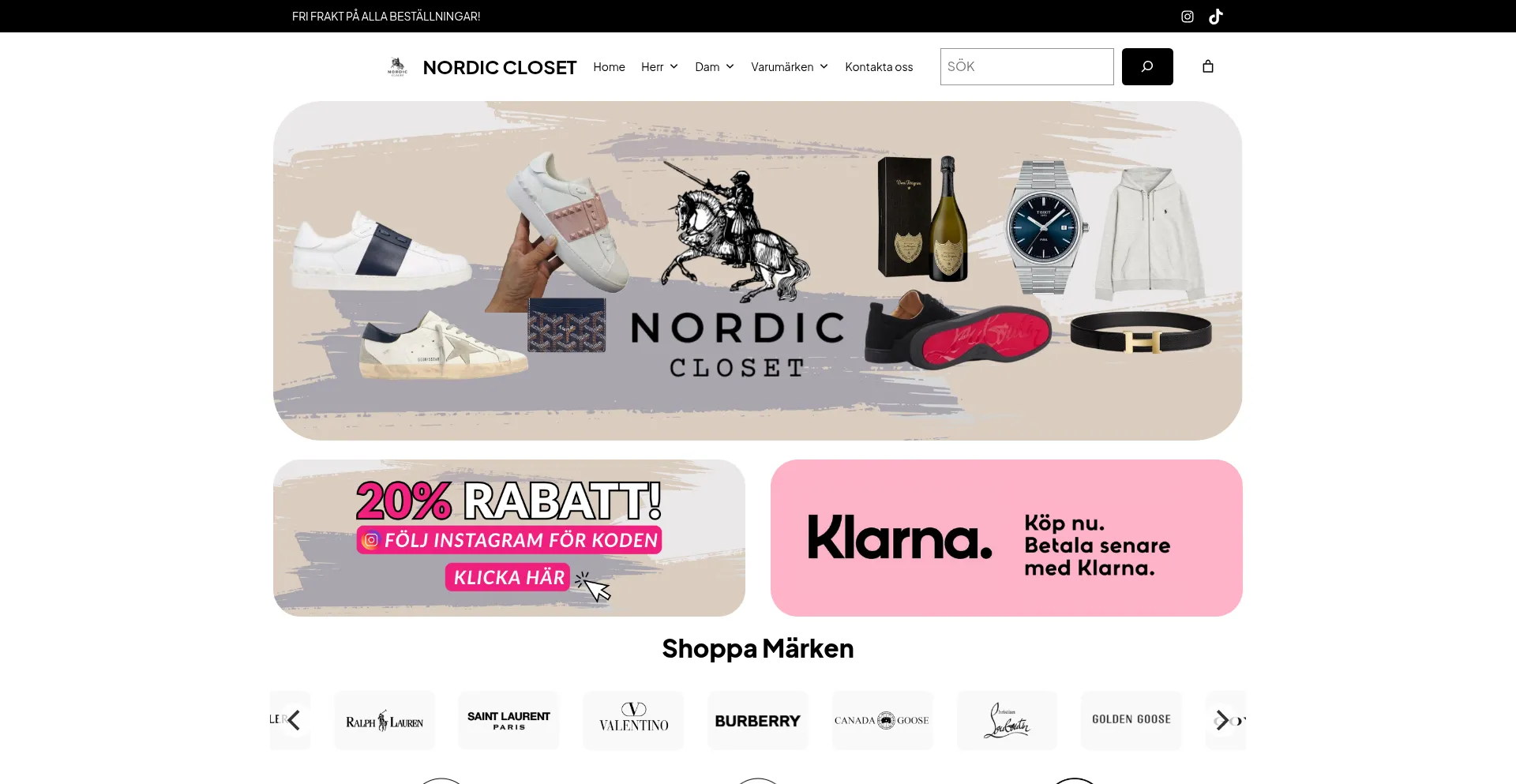 Website screenshot of Nordiccloset.shop