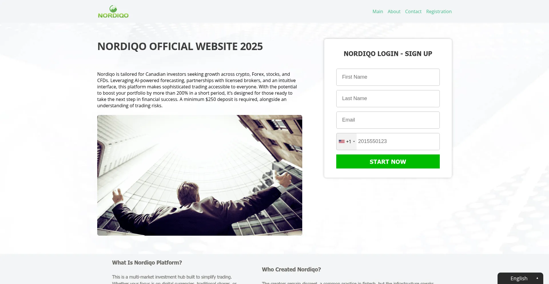 Website screenshot of Nordiqo.org