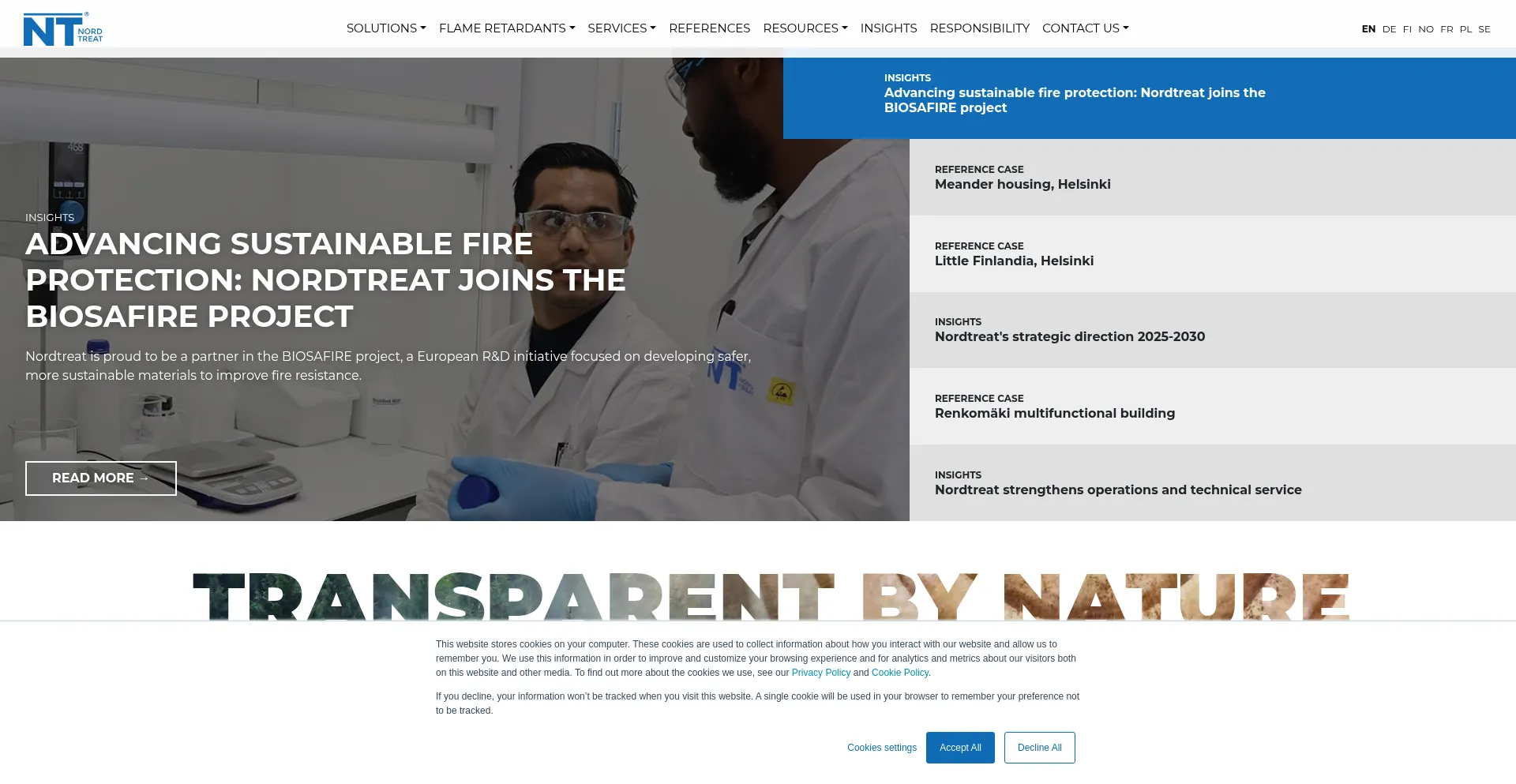 Website screenshot of Nordtreat.com