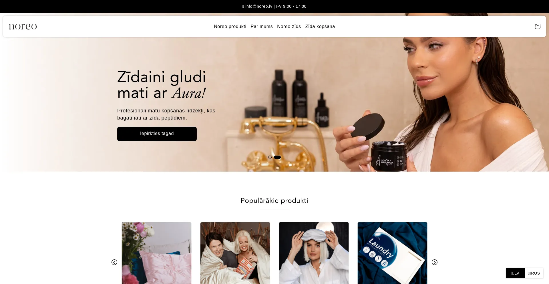 Website screenshot of Noreo.lv