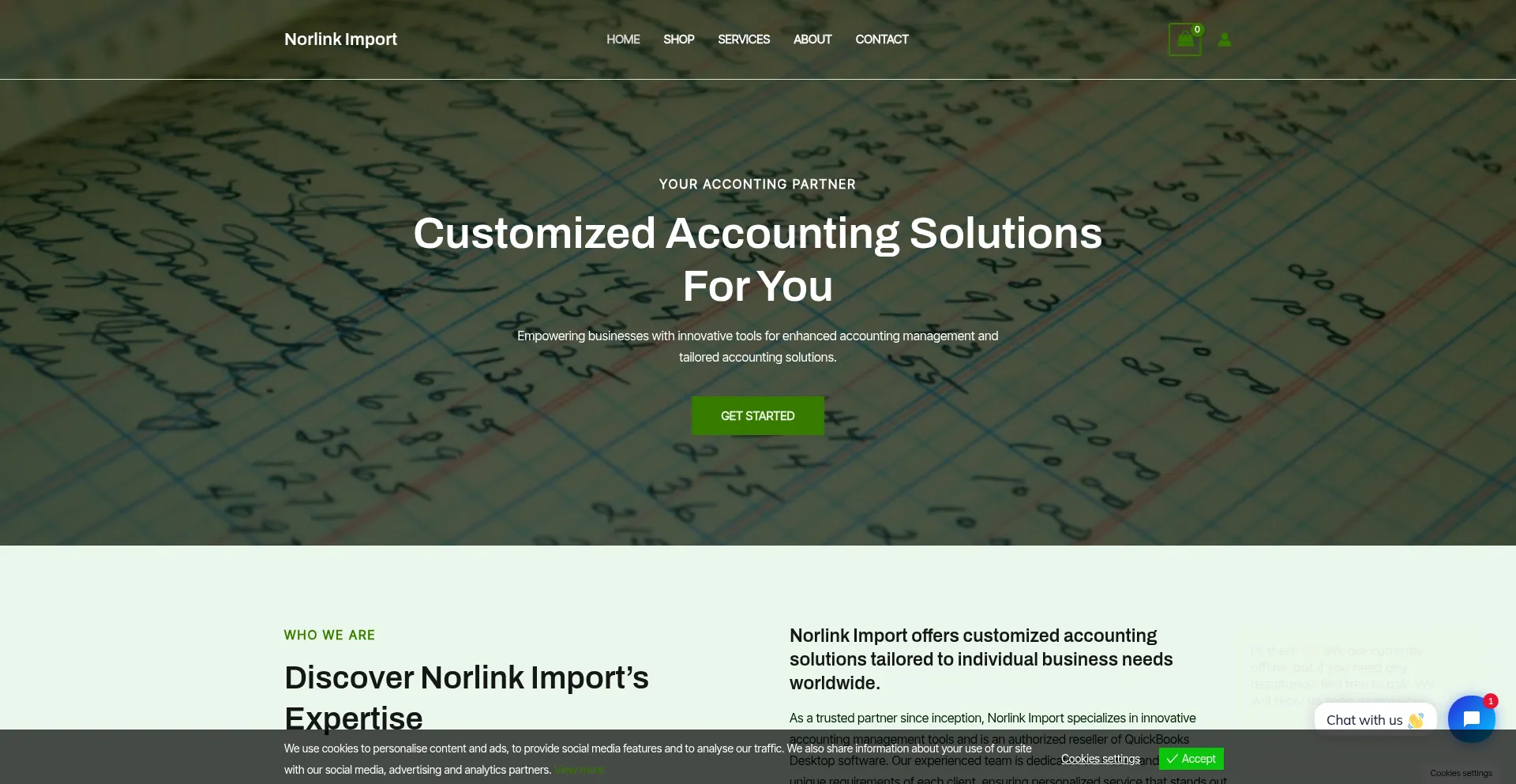 Website screenshot of Norlinkimport.shop