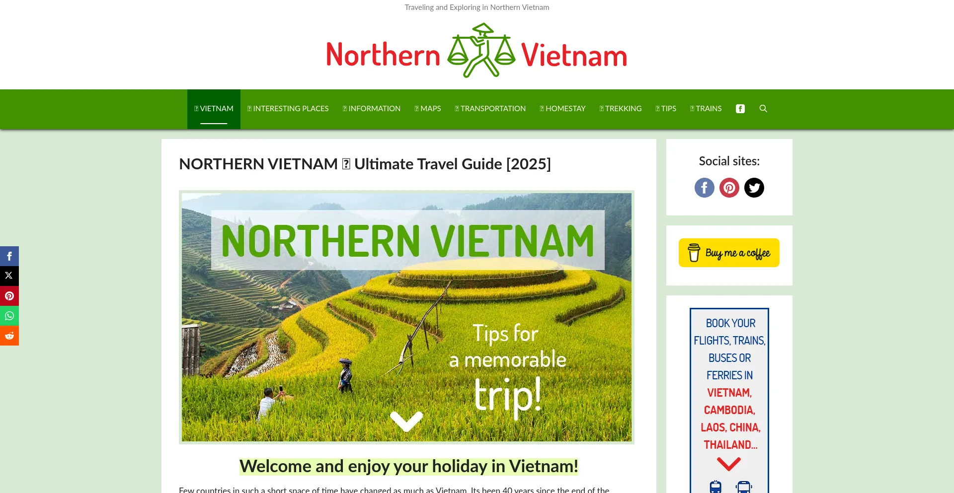 Website screenshot of North-vietnam.com