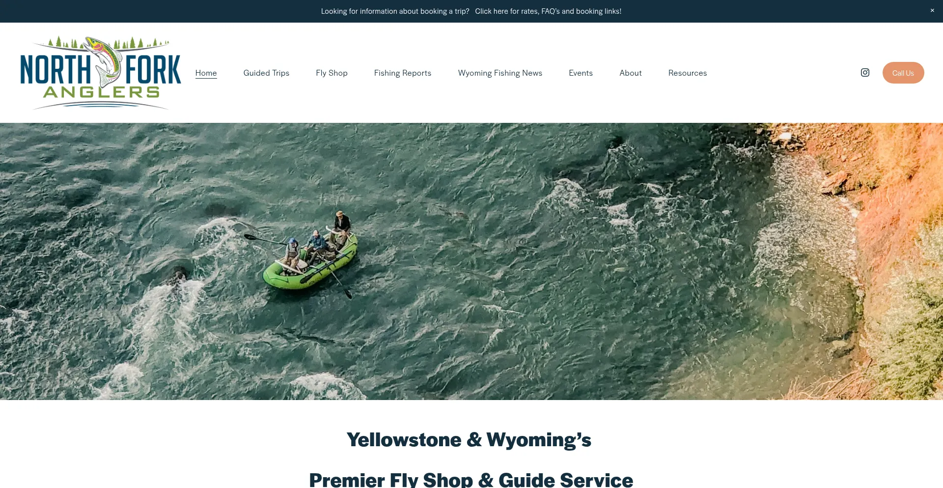 Website screenshot of Northforkanglers.com