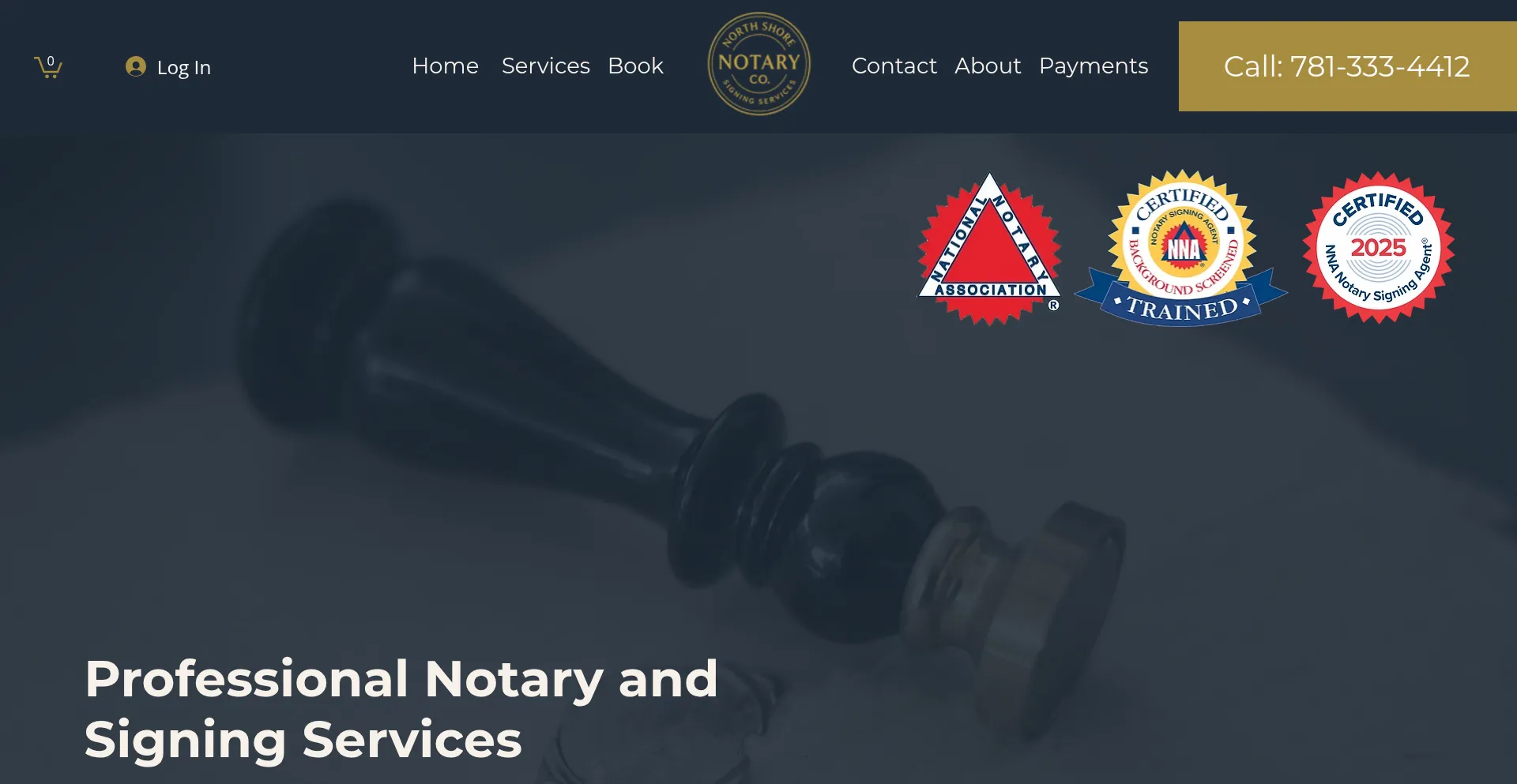Website screenshot of Northshorenotaryco.com