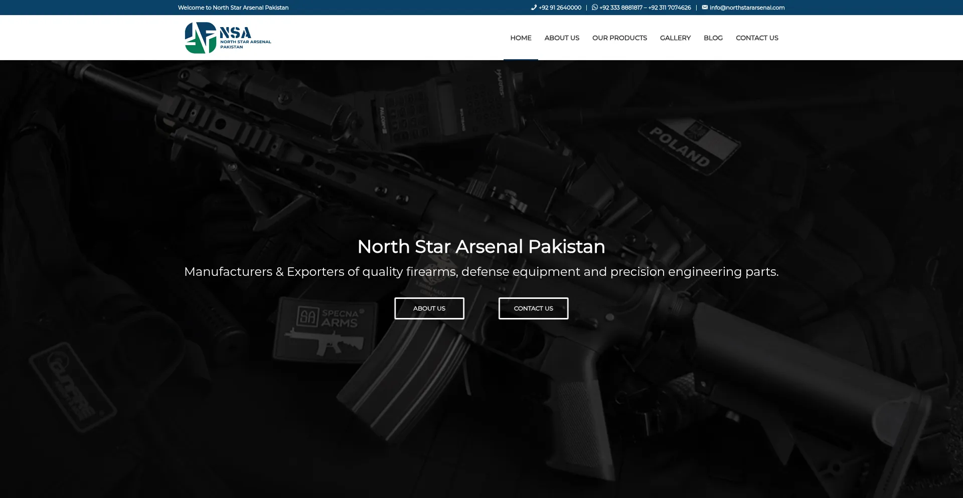 Website screenshot of Northstararsenal.com