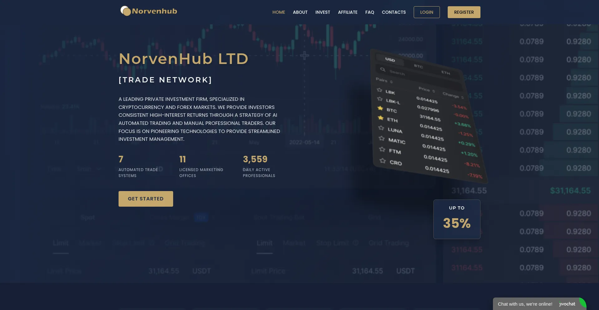 Website screenshot of Norvenhub.com