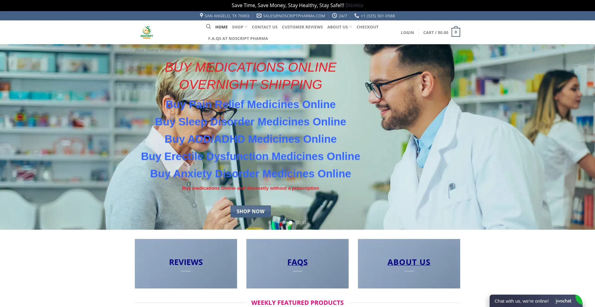 Website screenshot of Noscriptpharma.com