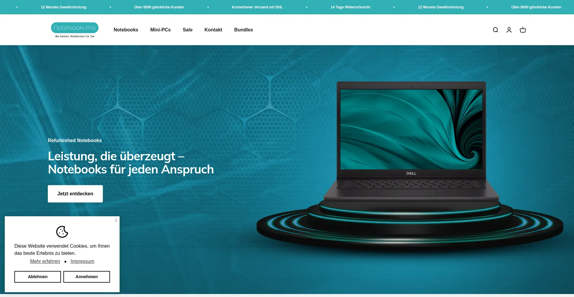 Website screenshot of Notebook-pro.de