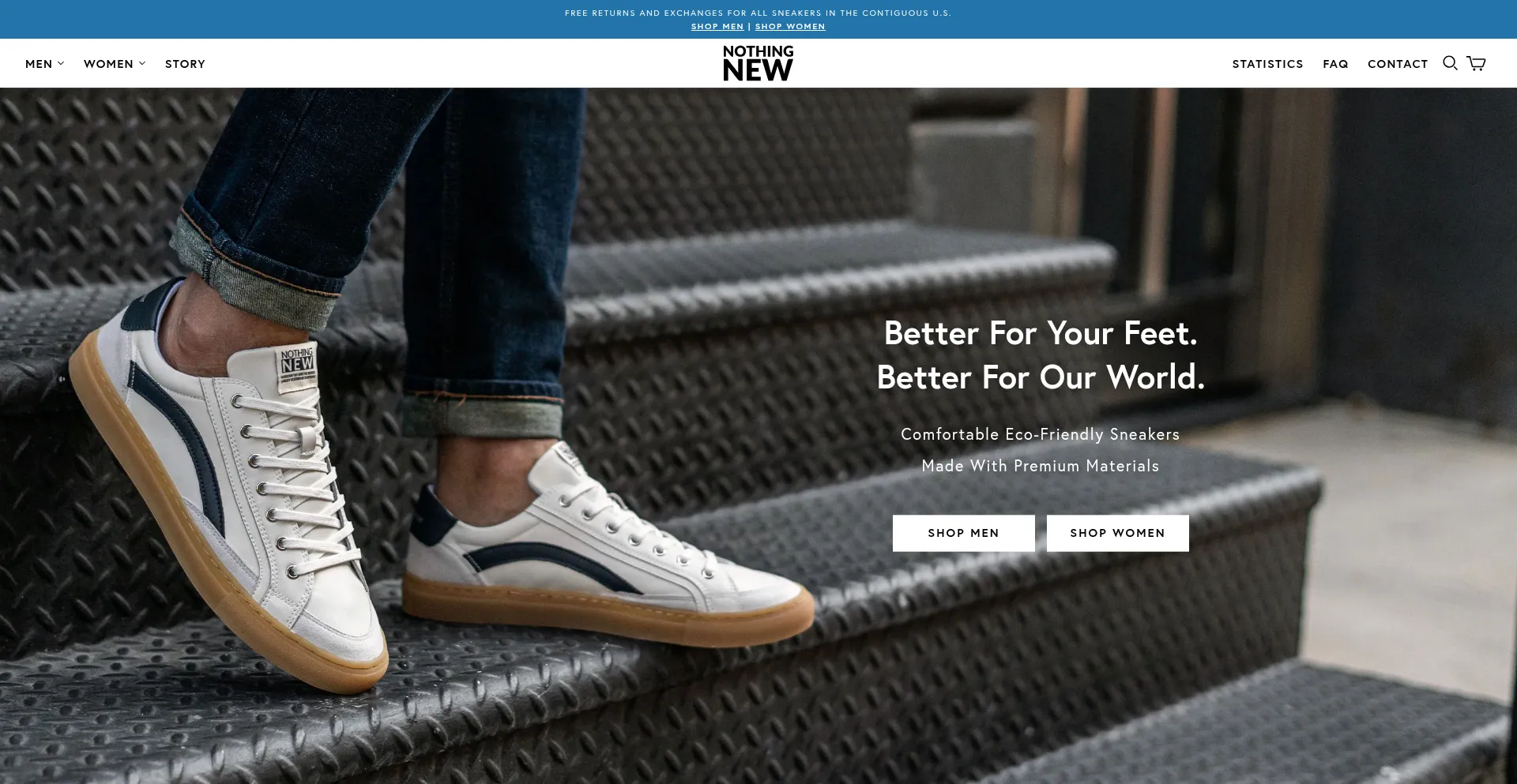 Website screenshot of Nothingnew.com