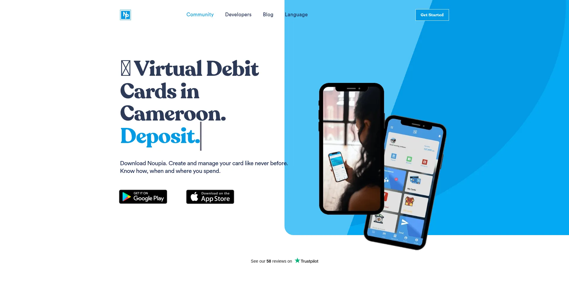 Website screenshot of Noupia.com