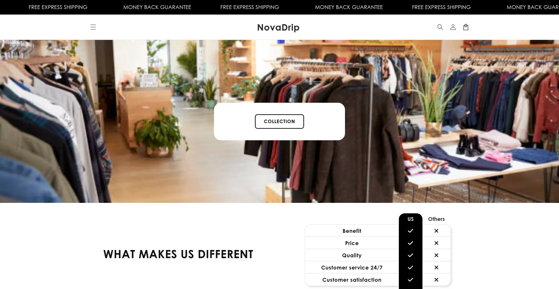 Website screenshot of Novadrip-shop.com