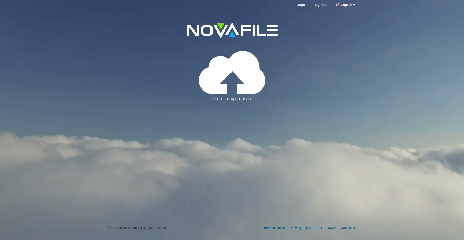 Website screenshot of Novafile.org