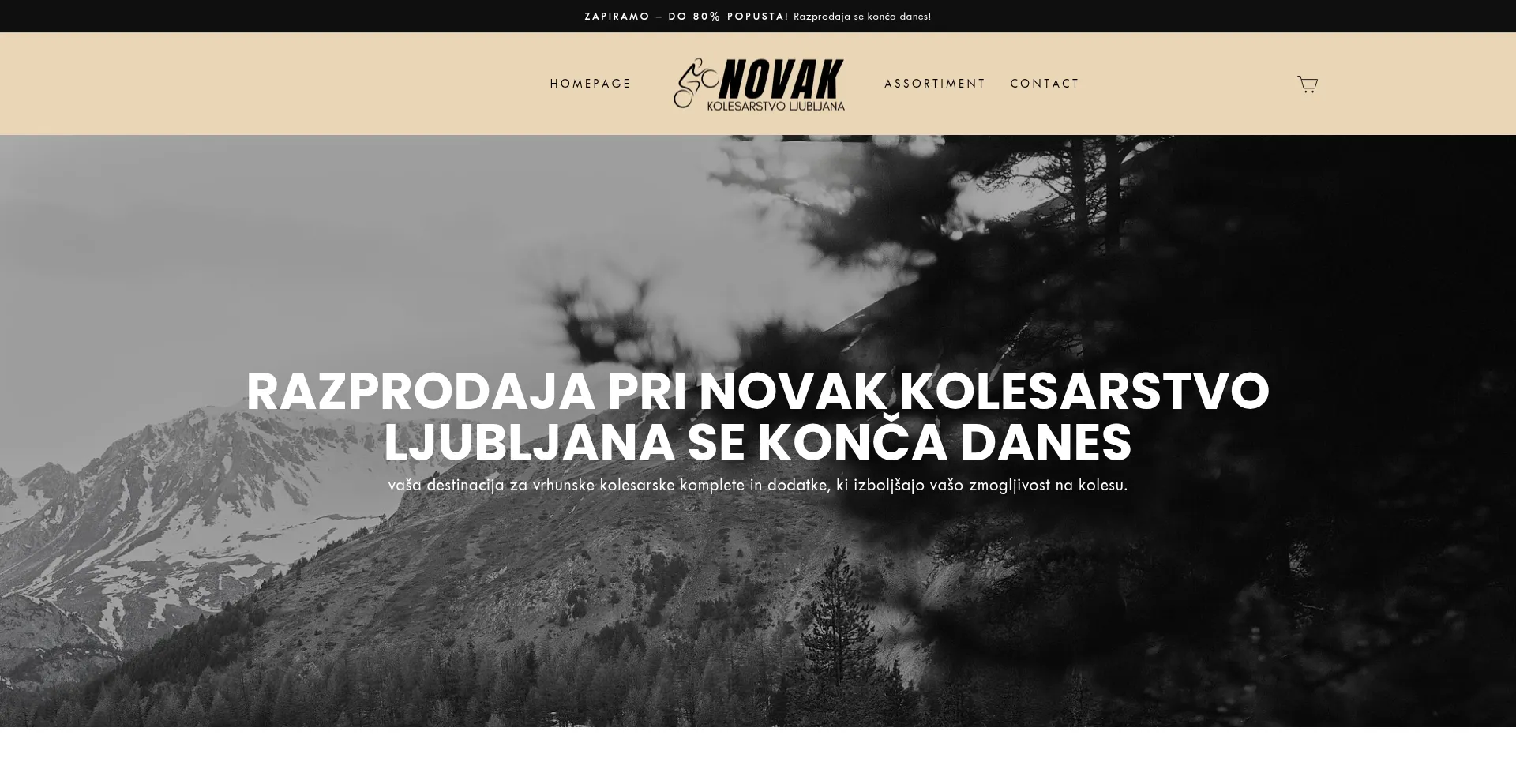 Website screenshot of Novakkolesarstvo-ljubljana.com