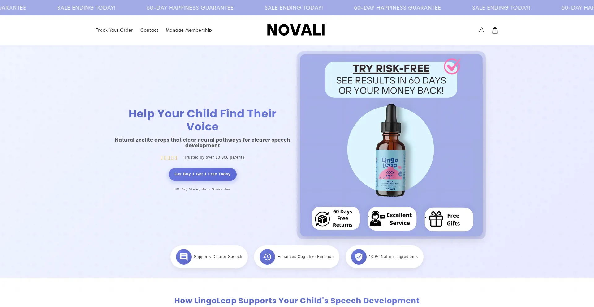 Website screenshot of Novalihealth.com