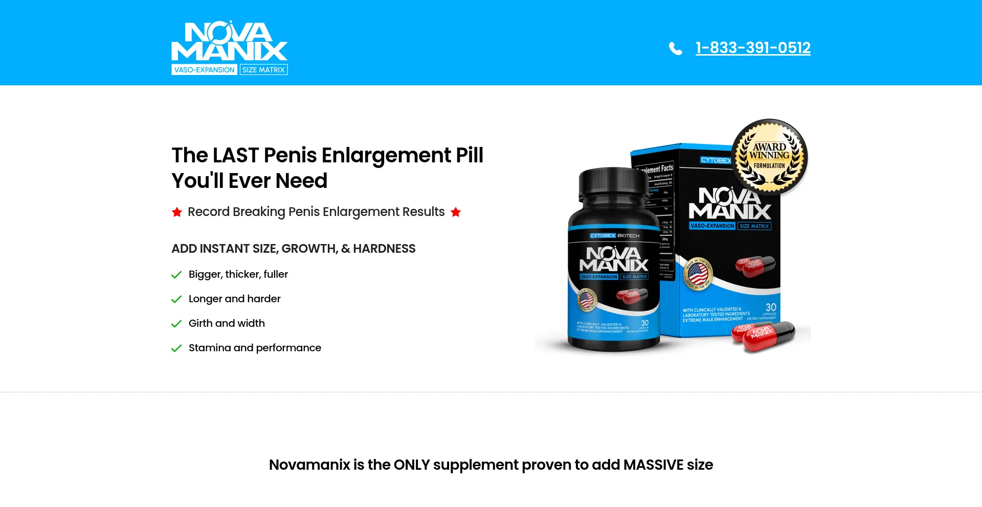 Website screenshot of Novamanix.com
