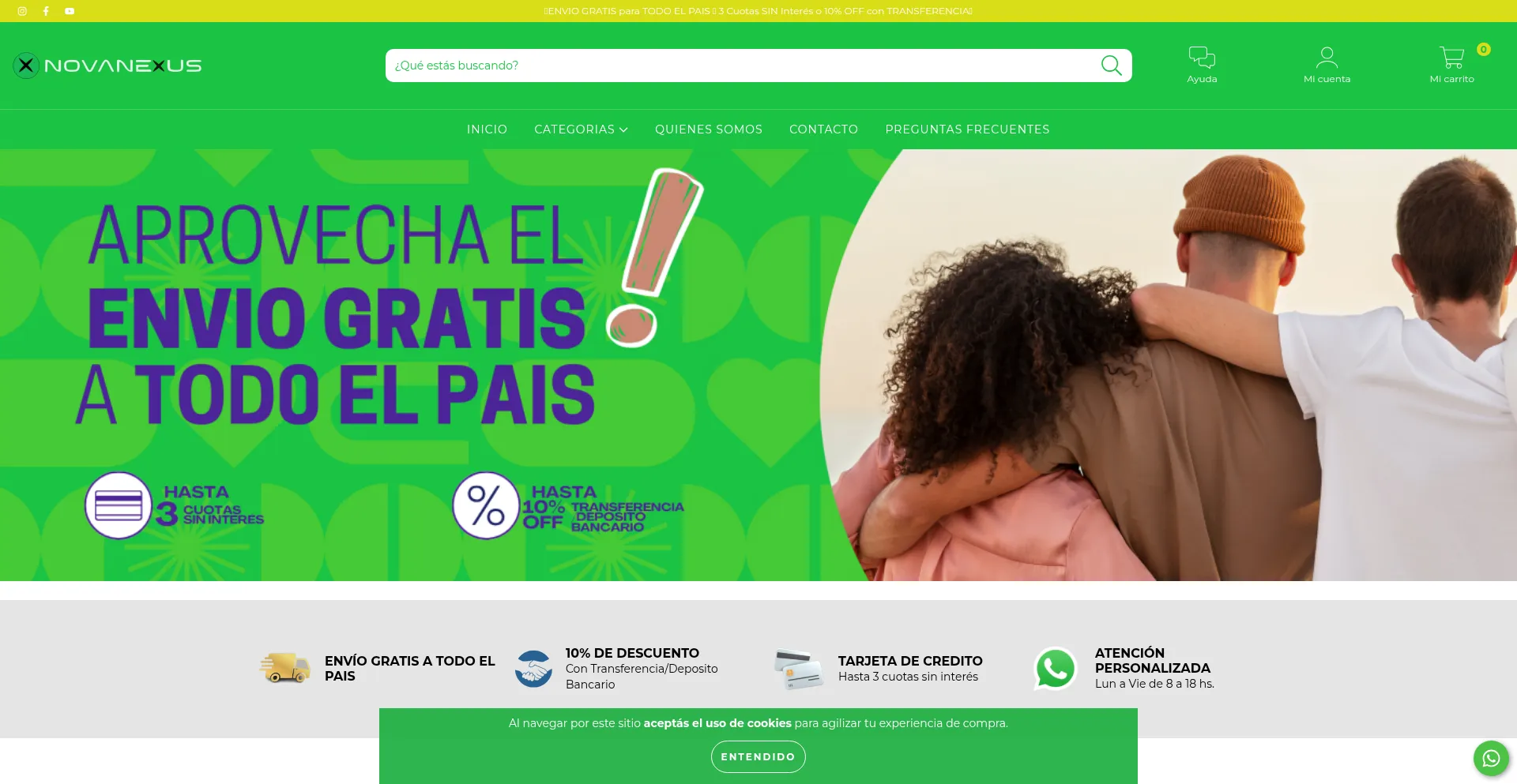 Website screenshot of Novanexus.com.ar