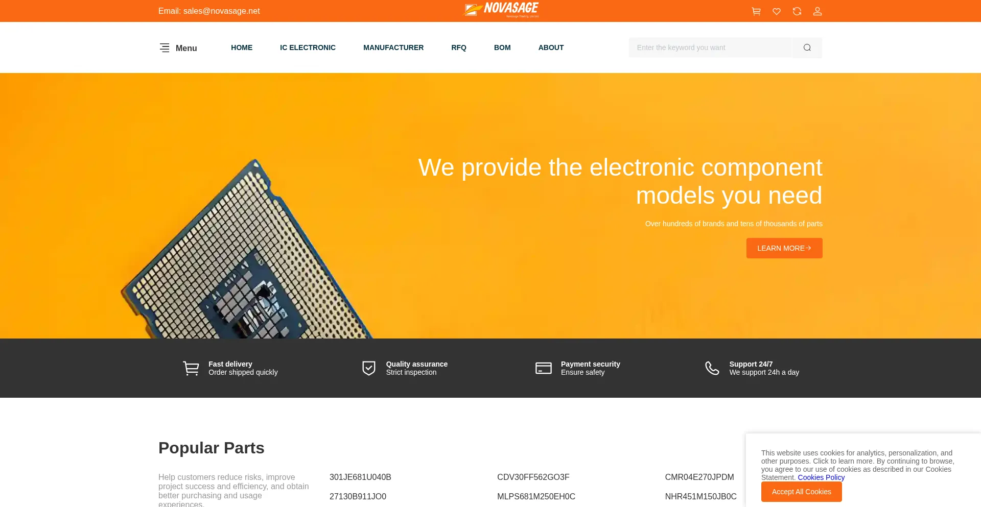 Website screenshot of Novasage.net