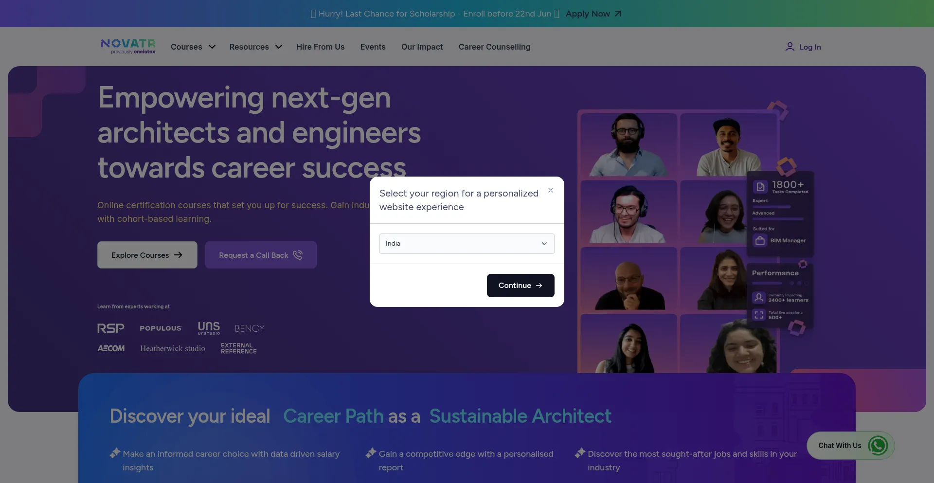 Website screenshot of Novatr.com