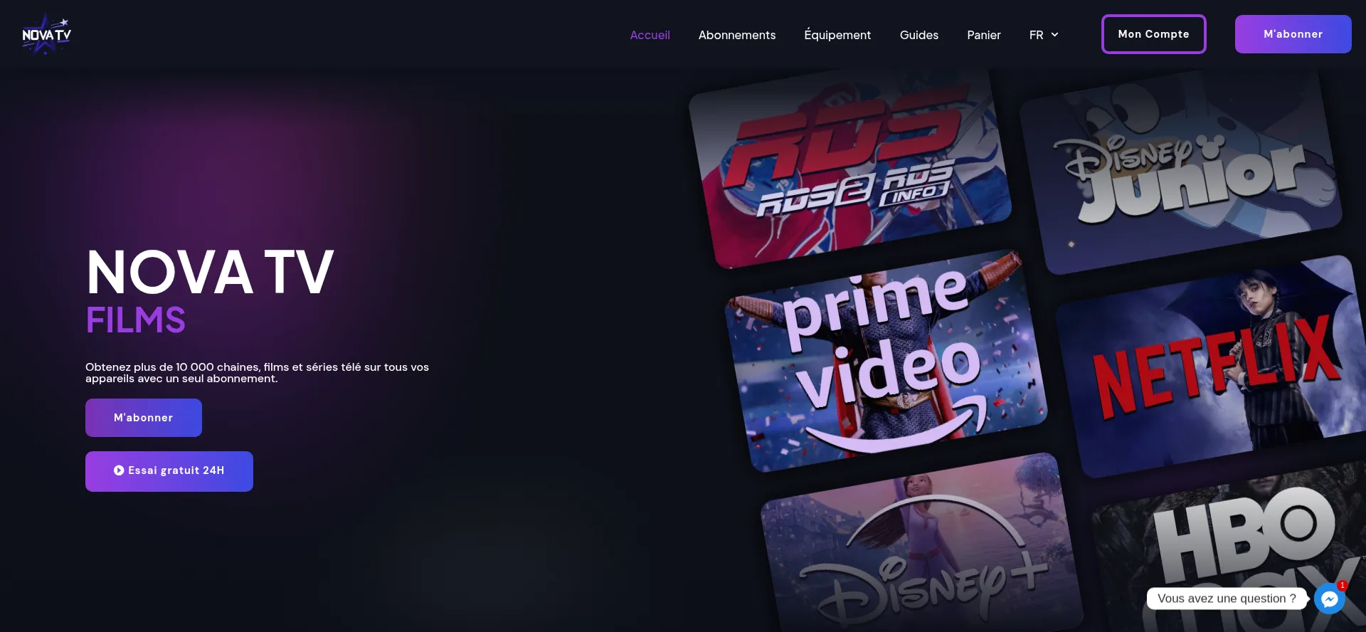 Website screenshot of Novatv.ca
