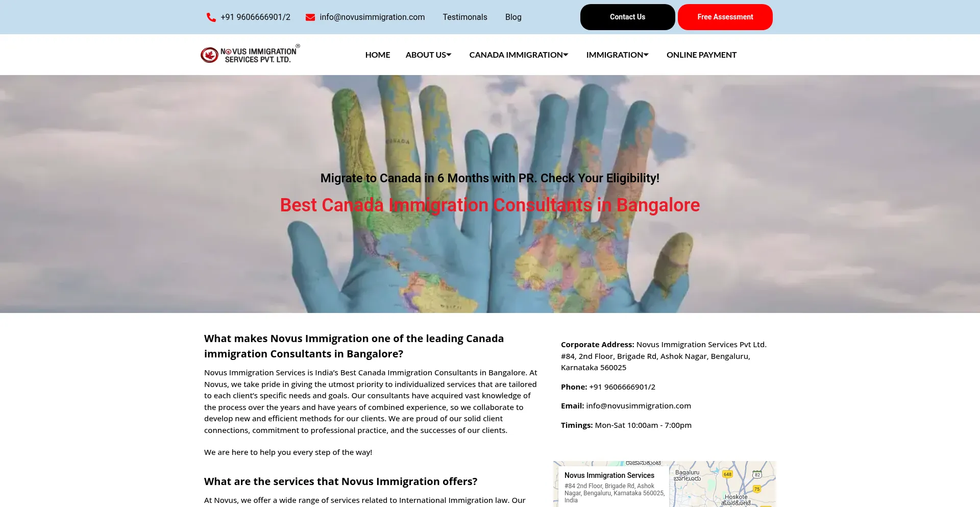 Website screenshot of Novusimmigration.com
