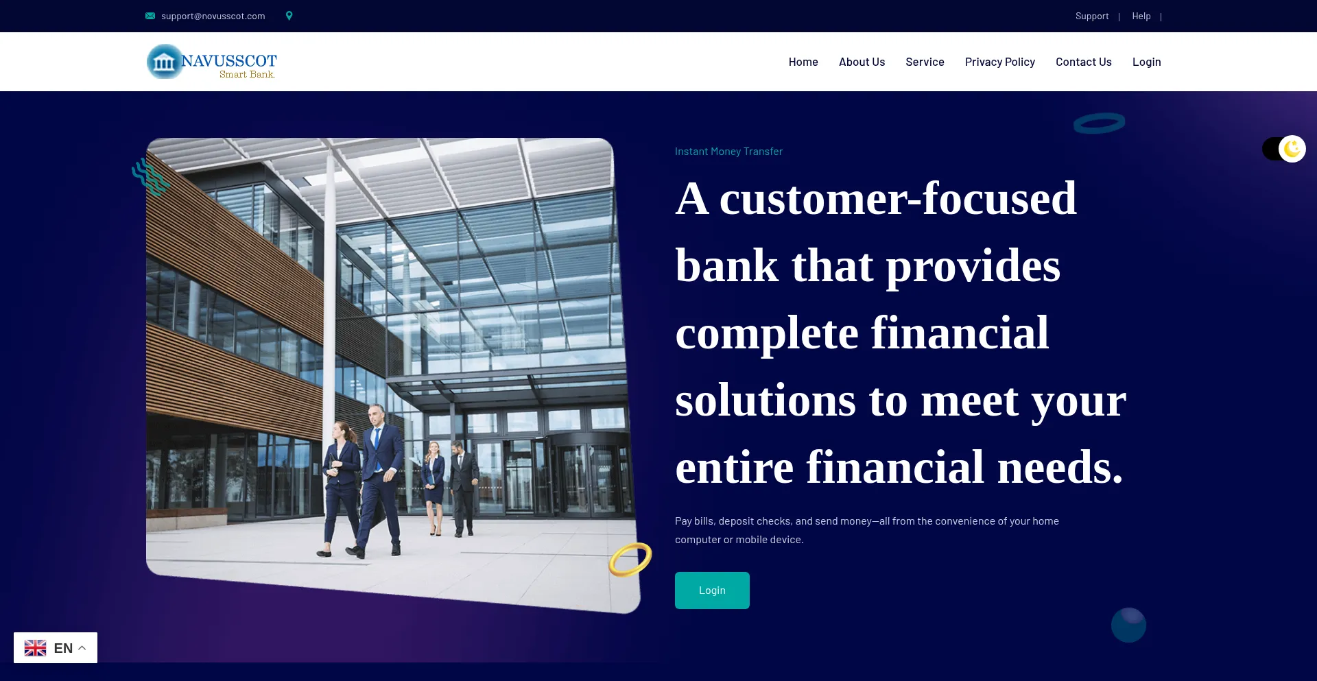 Website screenshot of Novusscot.com