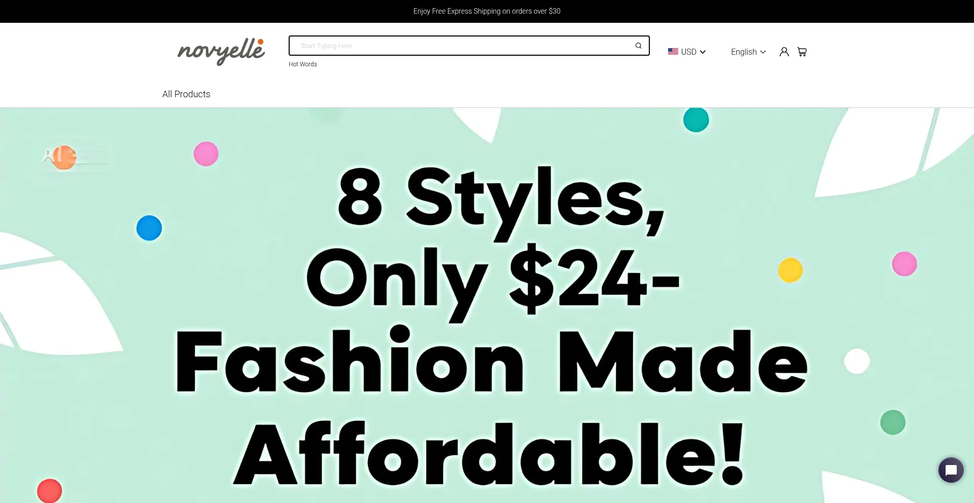 Website screenshot of Novyelle.com