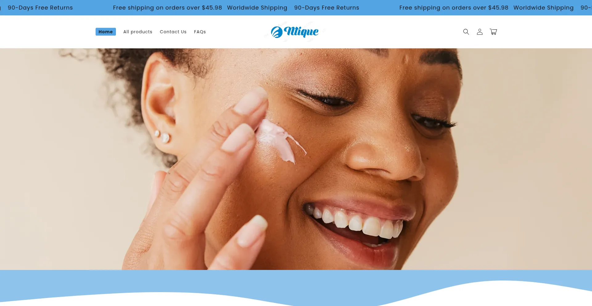 Website screenshot of Ntique.shop
