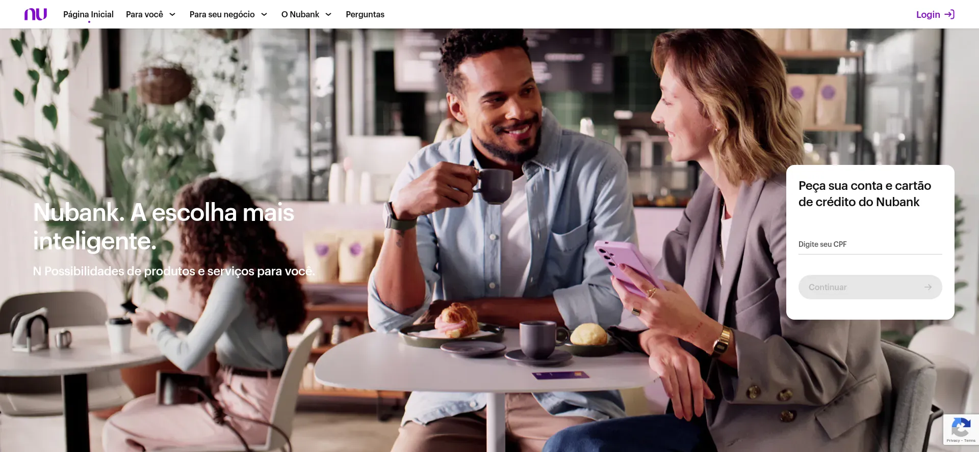 Website screenshot of Nubank.com.br