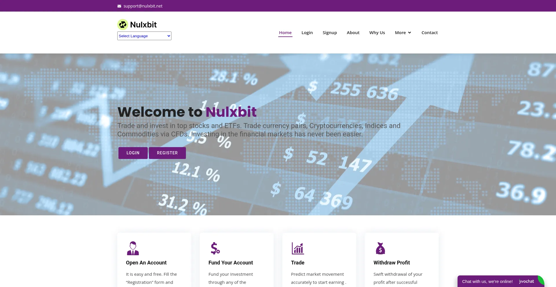 Website screenshot of Nulxbit.net