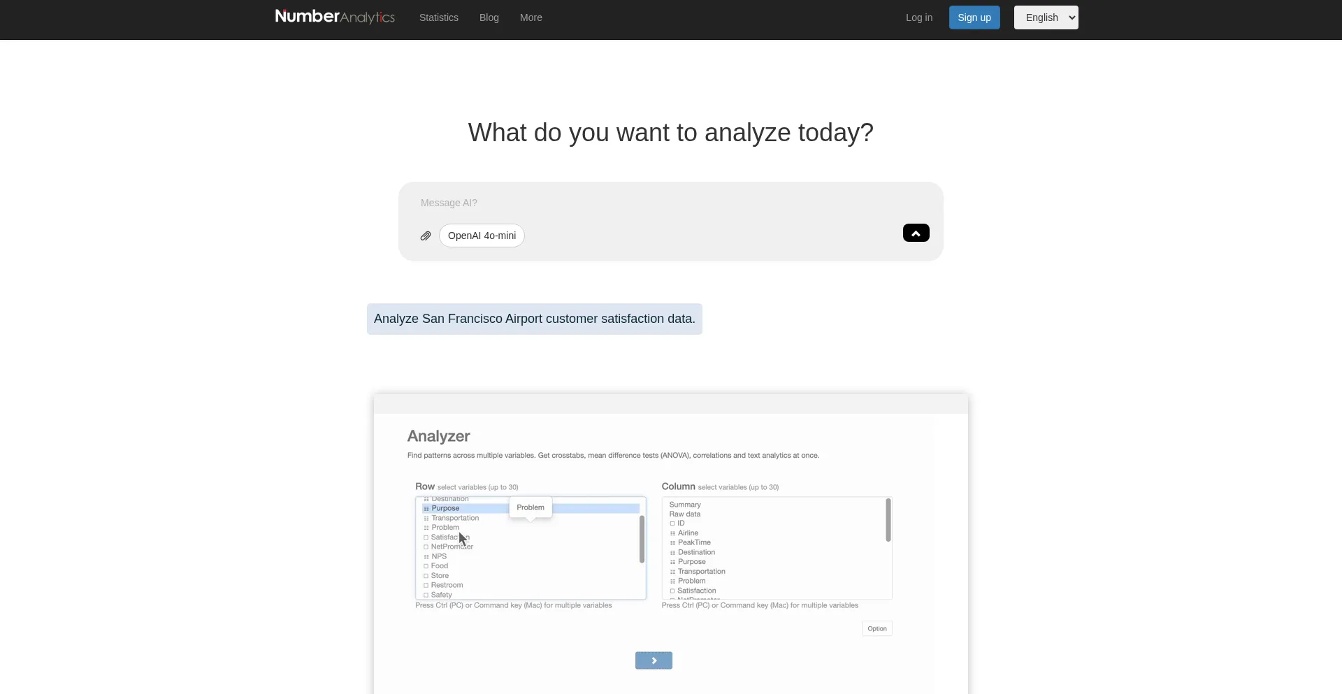 Website screenshot of Numberanalytics.com