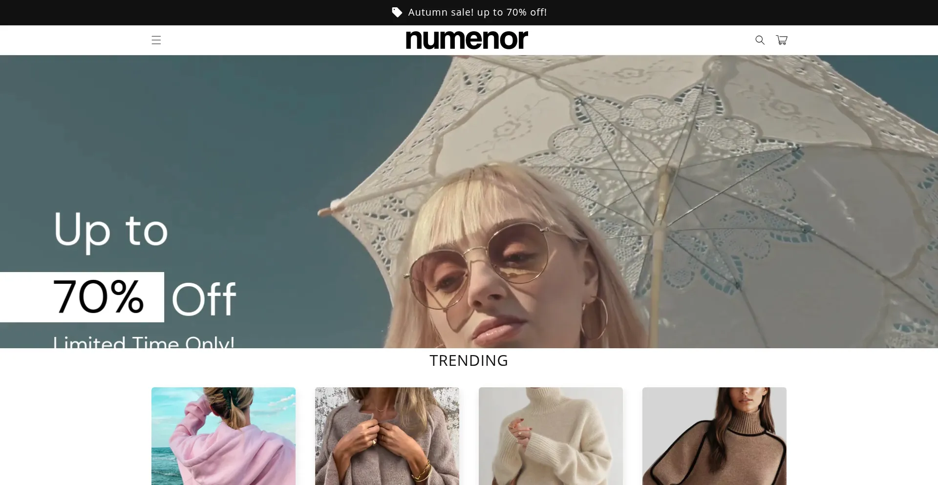 Website screenshot of Numenor.com.au